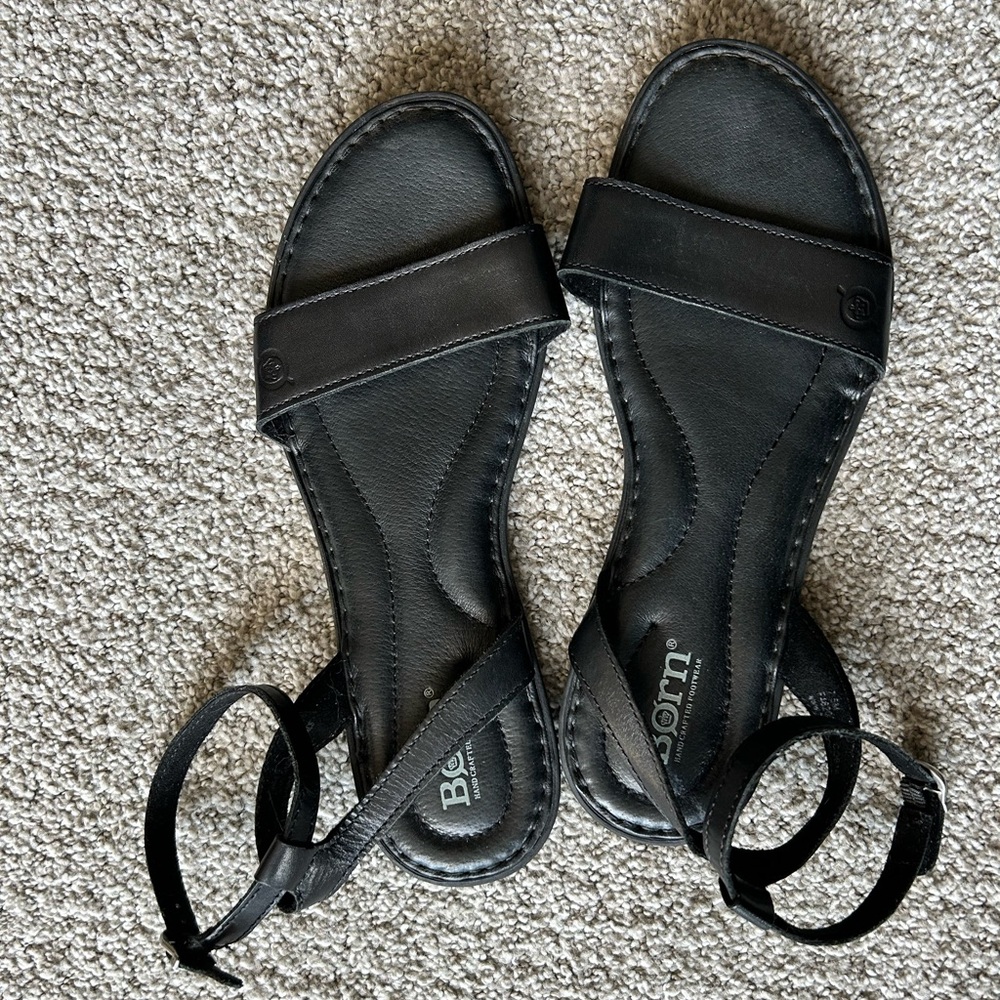 Black Born Flat Sandals